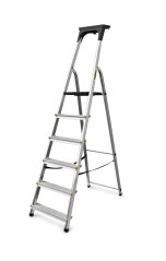 Hliníkové schůdky s policí, 6 stupňů, 3,19m, max. zátěž 150 kg