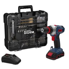 Akumulátorový vrtací šroubovák Güde BS 18 - Set 126 dílů