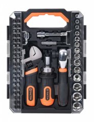 Sada nářadí s oboustrannou ráčnou 1/4" a 3/8", 56 ks - TC900191