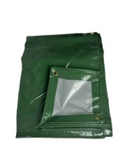 PVC Krycí plachta s oky - 500g/m² UV stab - Zelená