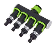 Čtyřcestný rozdělovač pro zahradní hadice, 3/4" - TC621311