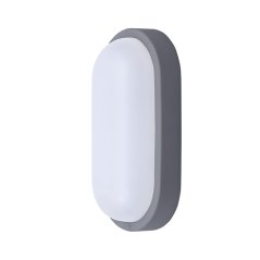 Solight LED venkovní osvětlení oválné, 13W, 910lm, 4000K, IP54, 21cm, šedá barva