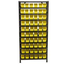 Kovový regál s plastovými boxy, 60 ks - AH019342