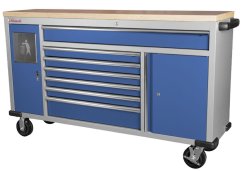 Pojízdný pracovní stůl, 7 zásuvek, modrý - MTGC1372