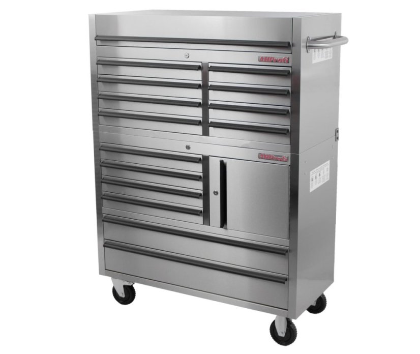 Dílenský vozík na nářadí s nástavbou, 14 zásuvek, AHProfi - AH4114