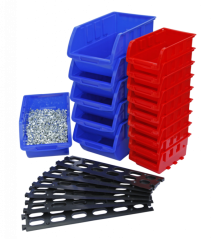 Závěsná plastová lišta s 15 plastovými boxy - MSBRWK0906