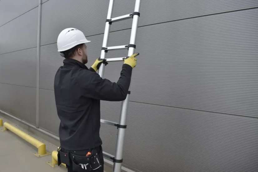 Hliníkový teleskopický žebřík, 11 stupňů, 3,2 m, max. zátěž 125 kg