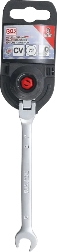 Ráčnový očkoplochý klíč 9 mm s kloubem, BGS - B6709