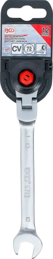 Ráčnový očkoplochý klíč 12 mm s kloubem, BGS - B6712