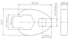 Plochý otevřený nástrčný klíč 1/2", 24 mm, BGS - B1757-24