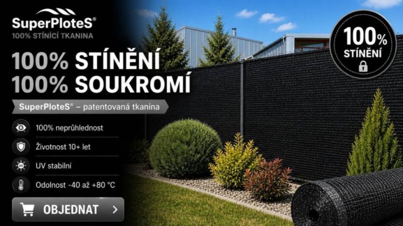 Stínící tkanina SuperPloteS stínivost 100% CARBON, černá - role