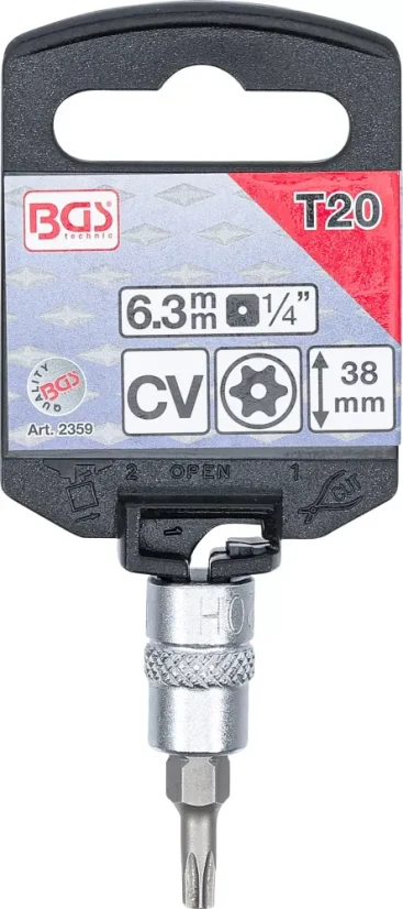 Nástrčná hlavice s bitem TORX 1/4" T20, BGS - B2359