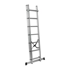 Dvoudílný kombinovaný žebřík, 2x7 stupňů, 3,56 m, nosnost 150 kg - AH807