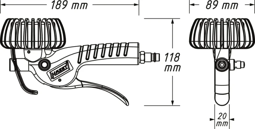 Hustič pneu s manometrem HAZET 9041P-1 - HA277285
