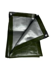 PE Krycí plachta s oky - 250g/m² UV stab - Zelená olivová