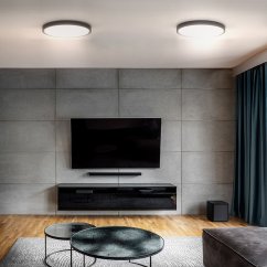 Solight LED osvětlení s dálkovým ovladačem Estela Black, 36W, 2700lm, 30cm, změna chromatičnosti, stmívatelné