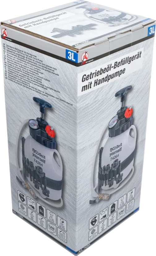 Plnička převodového oleje s ruční pumpou, 3 l - B74264