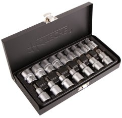 Sada nástrčných klíčů Torx, vnitřní i vnější 1/2", 16 ks - HT203502