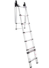 Teleskopický půdní žebřík, hliníkový, 2,7 m, 9 příček - AH51270