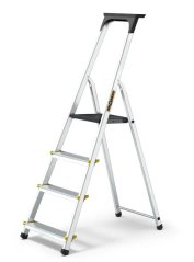 Hliníkové schůdky s policí, 4 stupně, 2,75 m, max. zátěž 150 kg