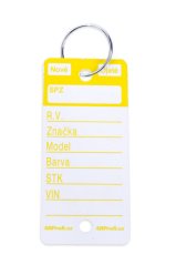 Žluté PLUS plastové visačky na klíče 250ks - 434030011