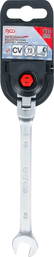 Ráčnový očkoplochý klíč 10 mm s kloubem, BGS - B6710
