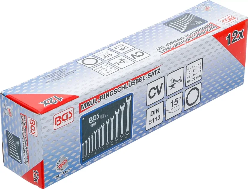 Sada očkoplochých klíčů, 6 - 22 mm, 12ks, BGS - B1197