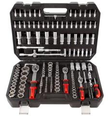 Profesionální gola sada 1/4", 3/8" a 1/2" s nástrčnými klíči, 171 ks - AHProfi