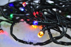 Solight LED venkovní vánoční řetěz, 100 LED, 10m, přívod 3m, 8 funkcí, časovač, IP44, vícebarevný