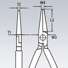 Půlkulaté kleště s břity 200 mm  - 2612200