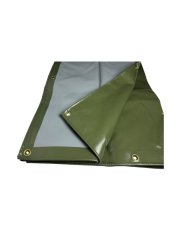 PVC Krycí plachta s oky - 550g/1m2 Natural UV stab - Zelená