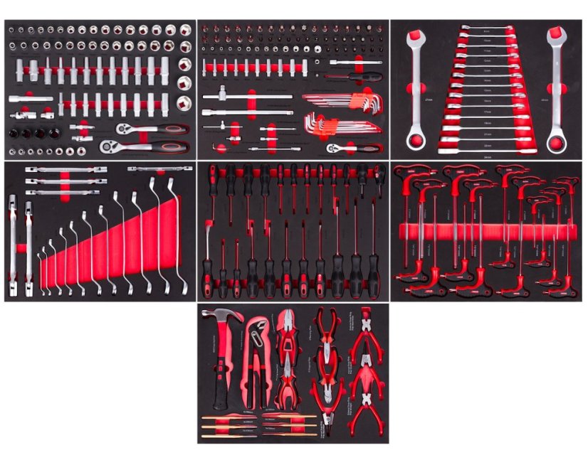 Dílenský vozík Exclusive s nářadím, 269 dílů - AH12449