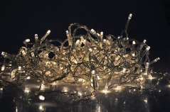Solight LED vánoční závěs, rampouchy, 120 LED, 3m x 0,7m, přívod 6m, venkovní, teplé bílé světlo, paměť, časovač