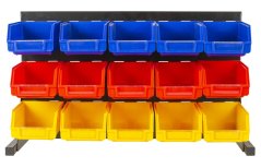 Kovový organizér na šroubky s 15 plastovými boxy - MSBRT2015