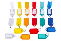 Vícebarevné CLICK plastové visačky na klíče - malé 100ks - 434090180