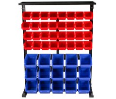 Kovový regál s plastovými boxy 47 ks - SBRF3447