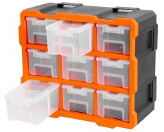 Plastový organizér, 9 uzavíratelných boxů - TC320674