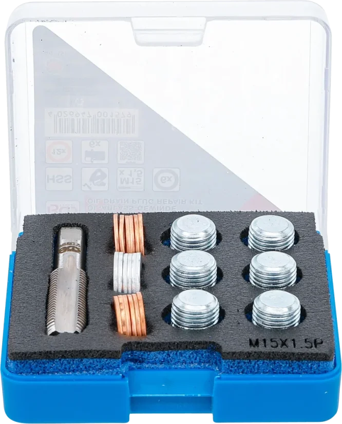 Sada pro opravu závitů olejových van M15 x 1,5 mm, BGS - B157