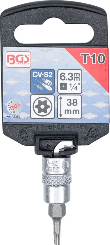 Nástrčná hlavice s bitem TORX 1/4" T10, BGS - B2357