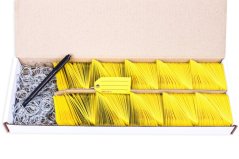 Žluté Exclusive plastové visačky na klíče se závěsným kroužkem 500ks - 434080099