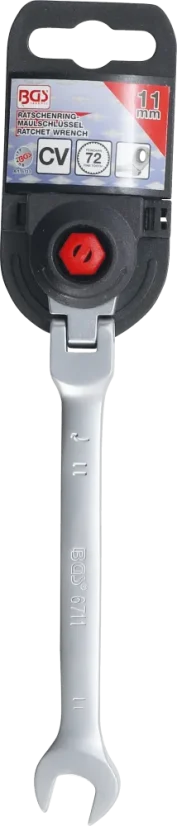 Ráčnový očkoplochý klíč 11 mm s kloubem, BGS - B6711