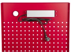 Děrovaná závěsná deska s el. zásuvkou 614,5x1052x24 mm PROFI RED - RWGB1324K