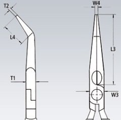 Půlkulaté kleště s břity chromované 160 mm  - 2526160