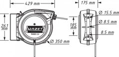 Samonavíjecí prodlužovací kabel (buben) 20m, Hazet 9040D-2.5