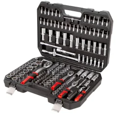 Profesionální gola sada 1/4", 3/8" a 1/2" s nástrčnými klíči, 171 ks - AHProfi