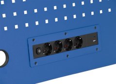 Děrovaná závěsná deska s el. zásuvkou PROFI BLUE - MWGB1324Q