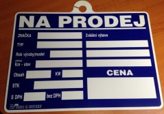 Štítek plastový \"NA PRODEJ\" - modro/bílý - 724250300