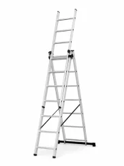 Hliníkový trojdílný žebřík 3x7 stupňů, 4,3 m, max. zátěž 150 kg - AH607A