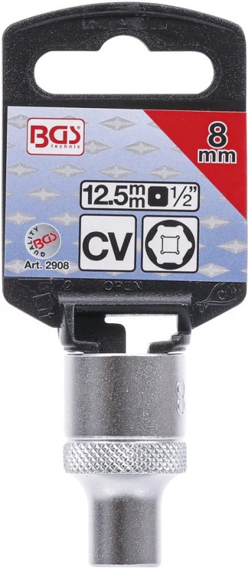 Nástrčná hlavice šestihranná, 1/2", 8 mm - B2908