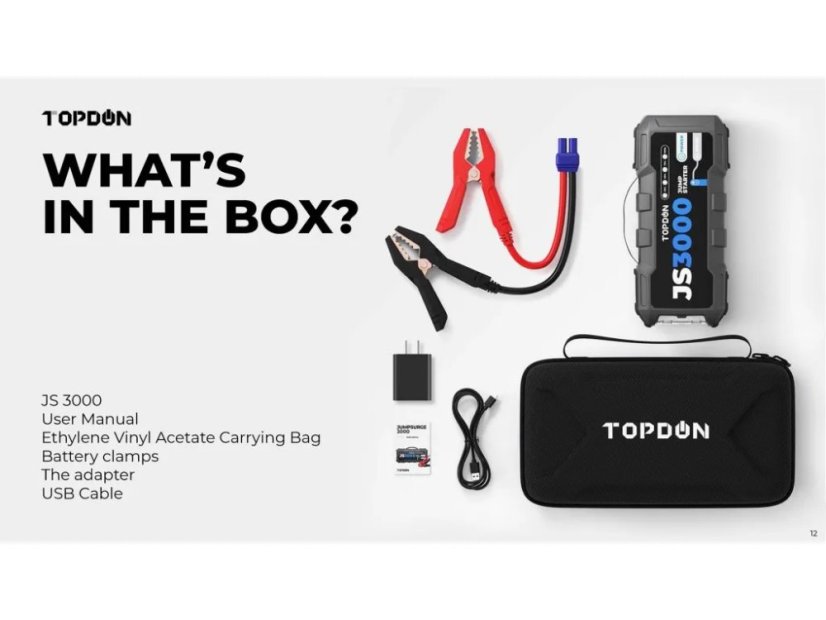 TOPDON Car Jump Starter JumpSurge 3000, 24 000 mAh